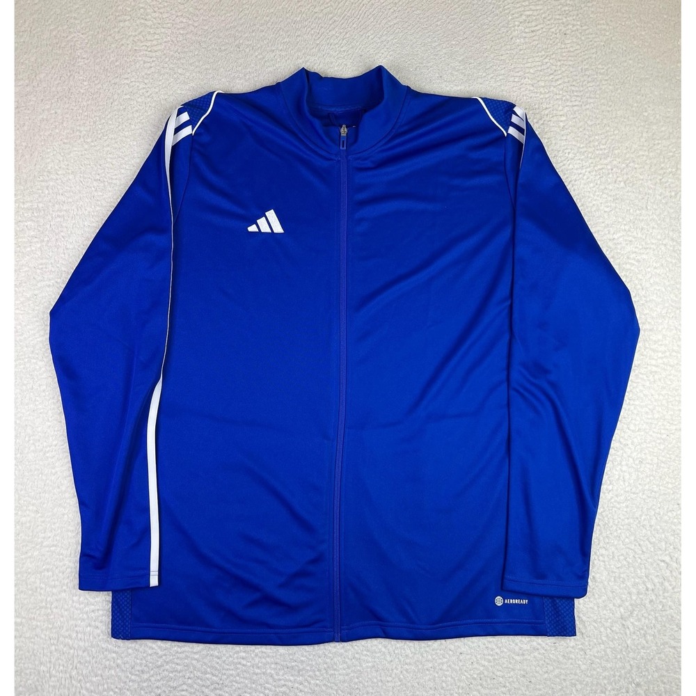 Adidas Tiro23 Jacket Mens 2XL Blue Full Zip Track AEROREADY Soccer Training